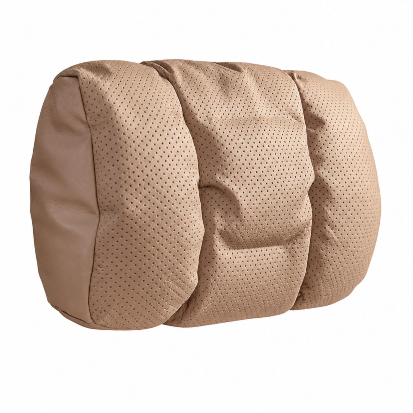 SNAPPSY Car Headrest Pillow Perforated Faux Leather Headrest Pillow Padded Adjustable Seat Cushion for Driving Chestnut Brown Headrest-image-6