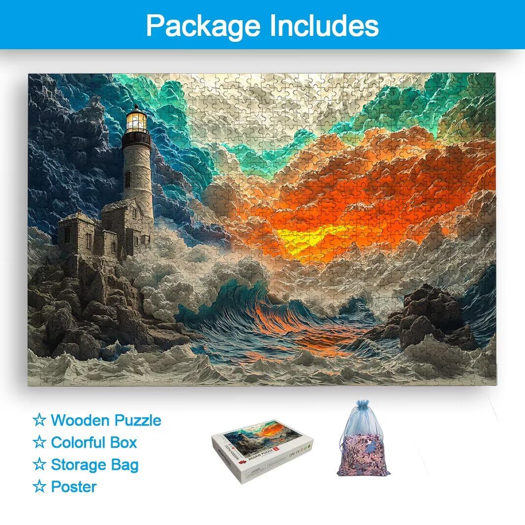 Puzzle 1500 sztuk, drewniane puzzle reflektory dla dorosłych, prezenty