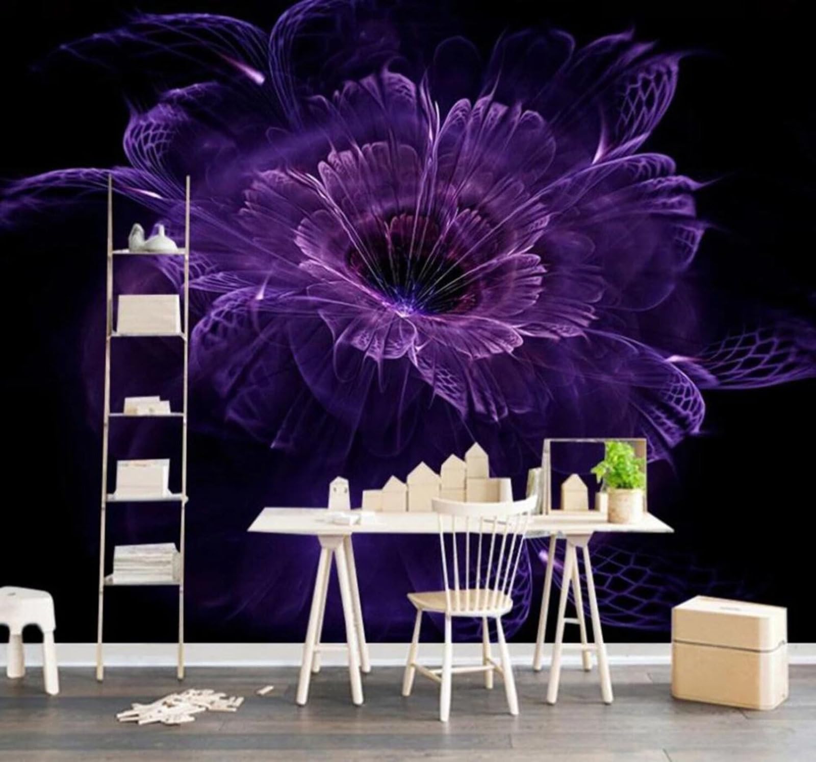 Tzxztt 400Cm×280Cm(B×H) Abstract Simple Three Dimensional Cosy Flowers Curves Modern 3D Wallpaper Premium Textured Silk Neutral Tones Material Ideal For Living Room Bedroom-400Cm×280Cm