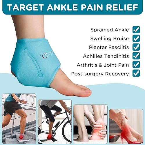 Ankle Ice Pack Wrap For Swelling, Plantar Fasciitis
