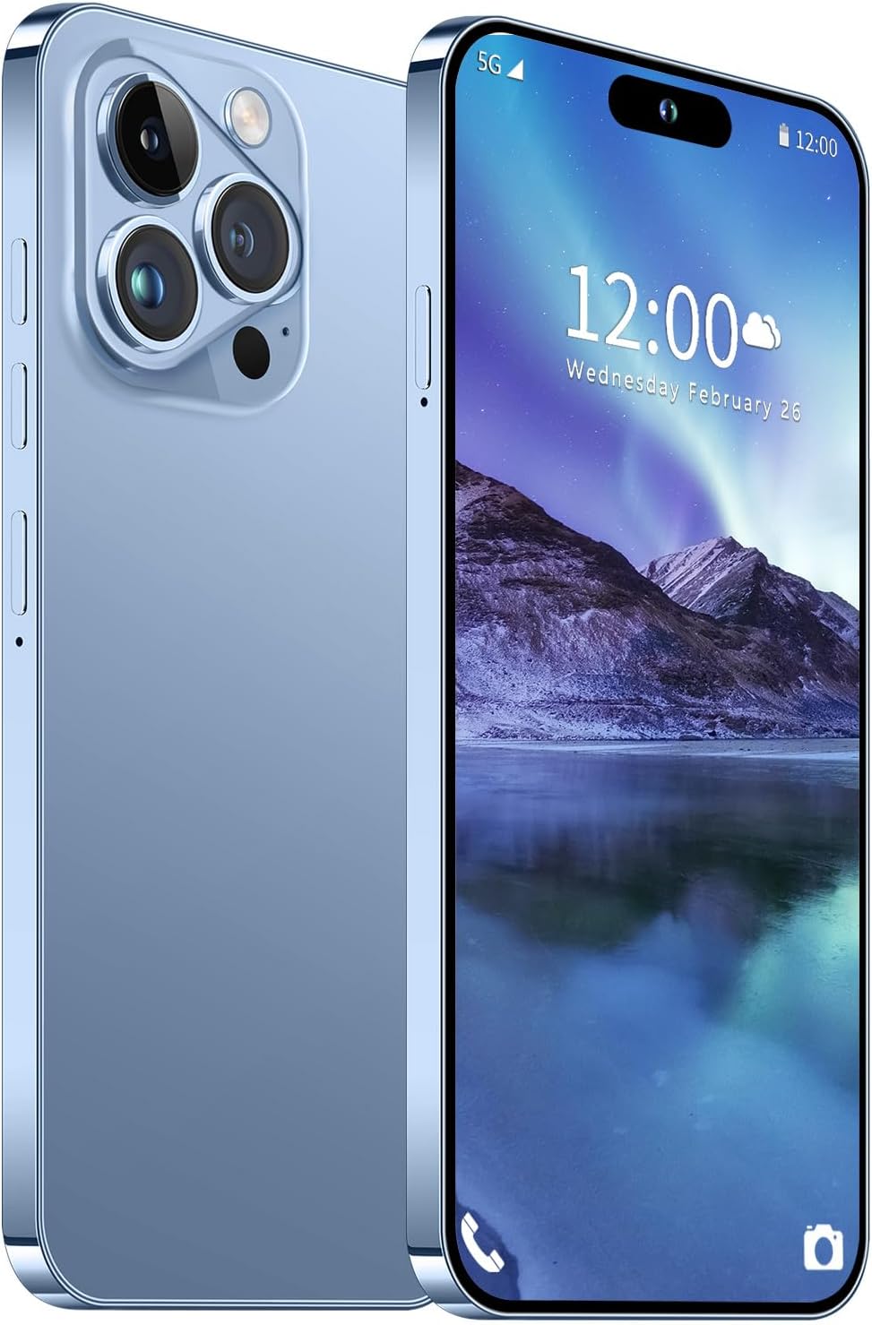 14PROMA X Unlocked Smartphone, 6+256GB, Android 13.0 Unlocked Cell Phones, 6.82″ HD Screen Battery 6800mAH with 128GB Memory Card/Face ID/Fingerprint Lock/Dual SIM 5G Phone (Blue)