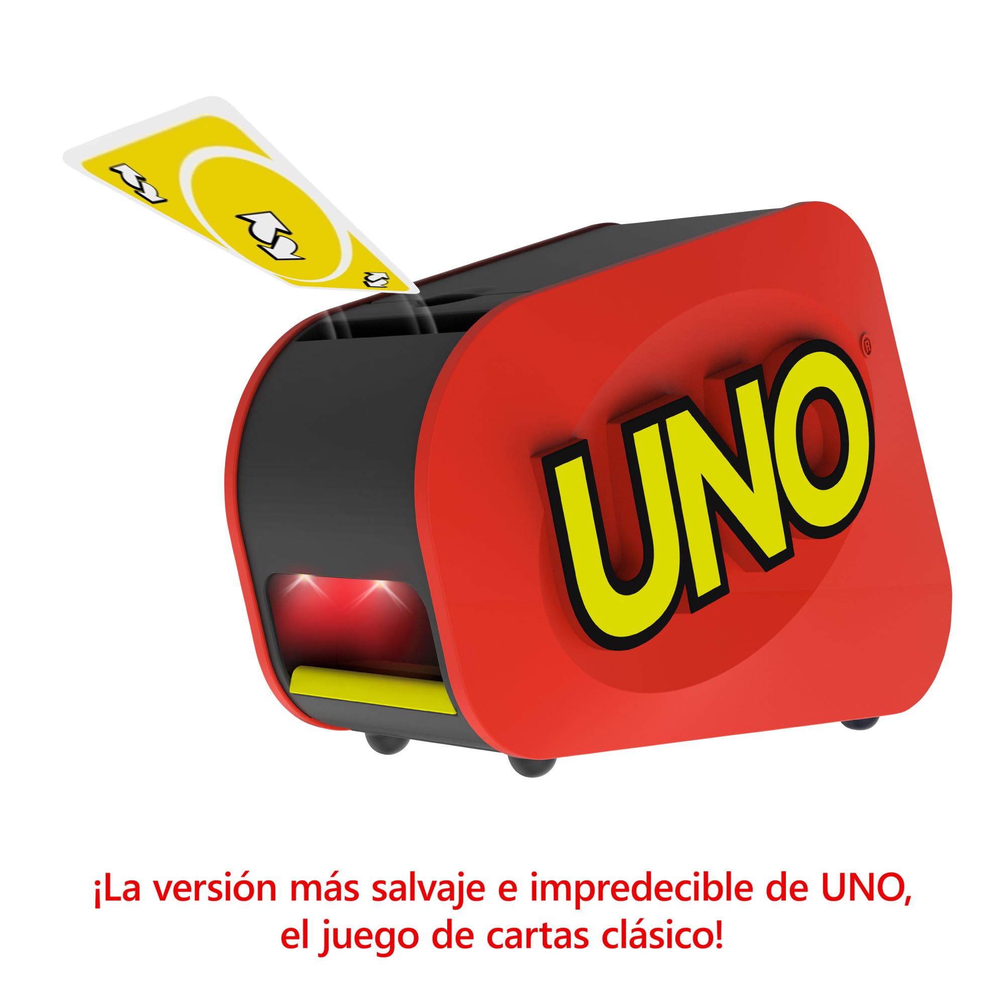Mattel Games UNO Extreme - Juego de Cartas Familiar con Lanzador - con Luz y Sonido - 112 Cartas - De 2 a 10 Jugadores - Regalo para Niños de 7+ Años y Adultos, GXY75