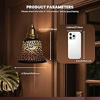 Vista 4 de Globos de repuesto para ventilador de techo, paquete de 4 globos de repuesto con patrón de crisantemo y adaptador de 1-5/8", ALUCSET de 4.5