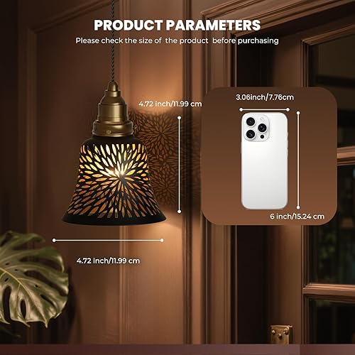 Miniatura 4 de Globos de repuesto para ventilador de techo, paquete de 4 globos de repuesto con patrón de crisantemo y adaptador de 1-5/8", ALUCSET de 4.5