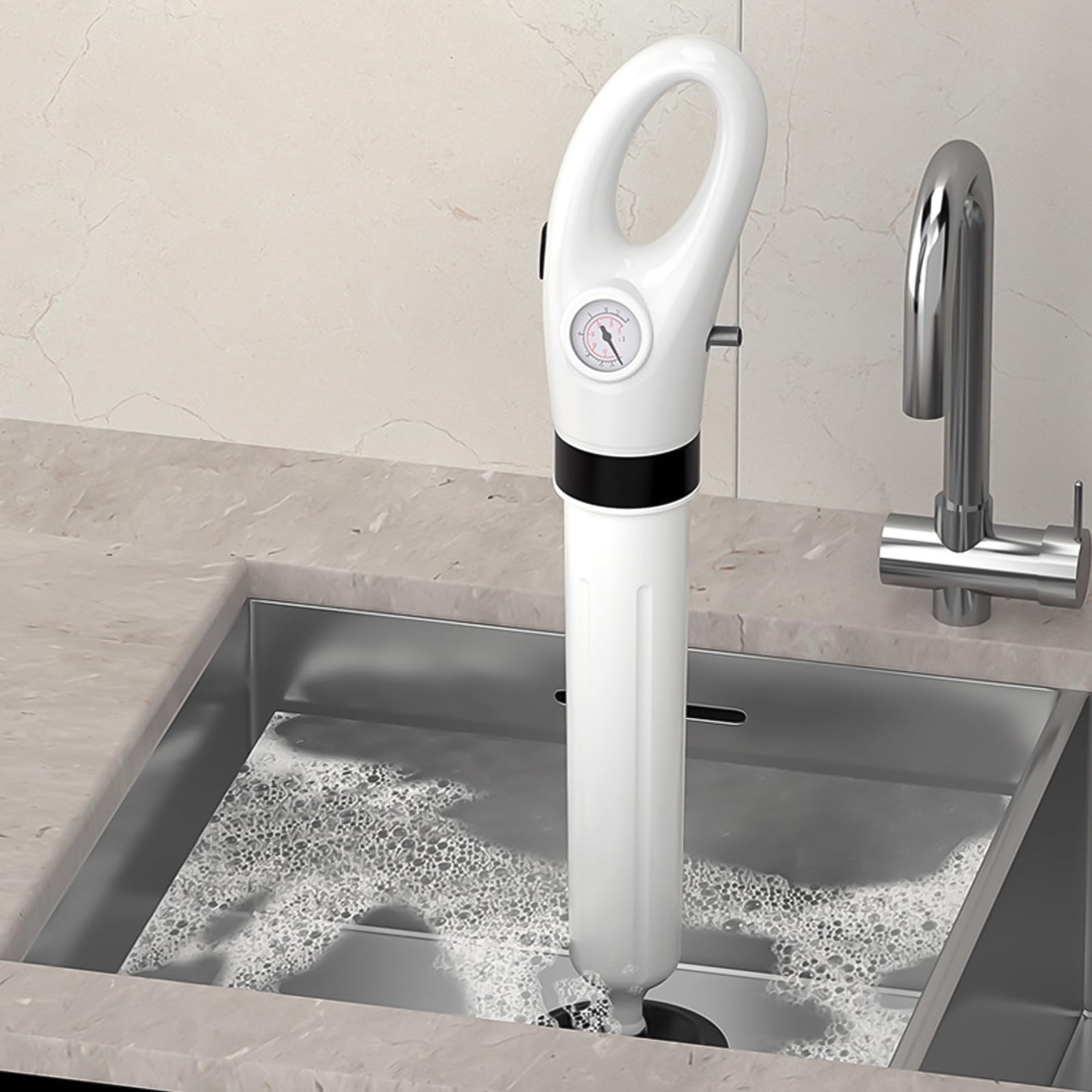 GALPADA Sturalavandini per Pulizia Tubi Scarico e Residui Chioma per Rimuovere in ABS Bianco per WC in Ufficio e Cucina