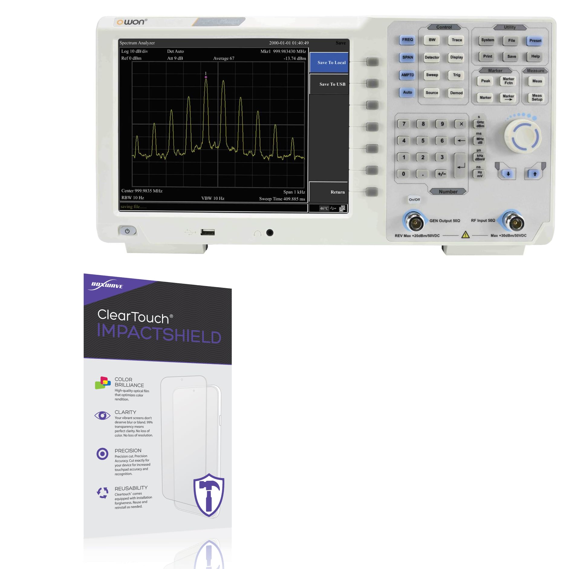 BoxWave Screen Protector Compatible with Owon XSA1036-TG - ClearTouch ImpactShield (2-Pack), Impenetrable Screen Protector Flexible Film