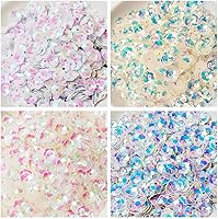 Vista 6 de 4.23 oz Loose Sequins,6 mm Cup Iridescent Spangles for DIY,Glitter Flower Embroidery Sequins for Jewelry Making Handmade Decorations(White 1)