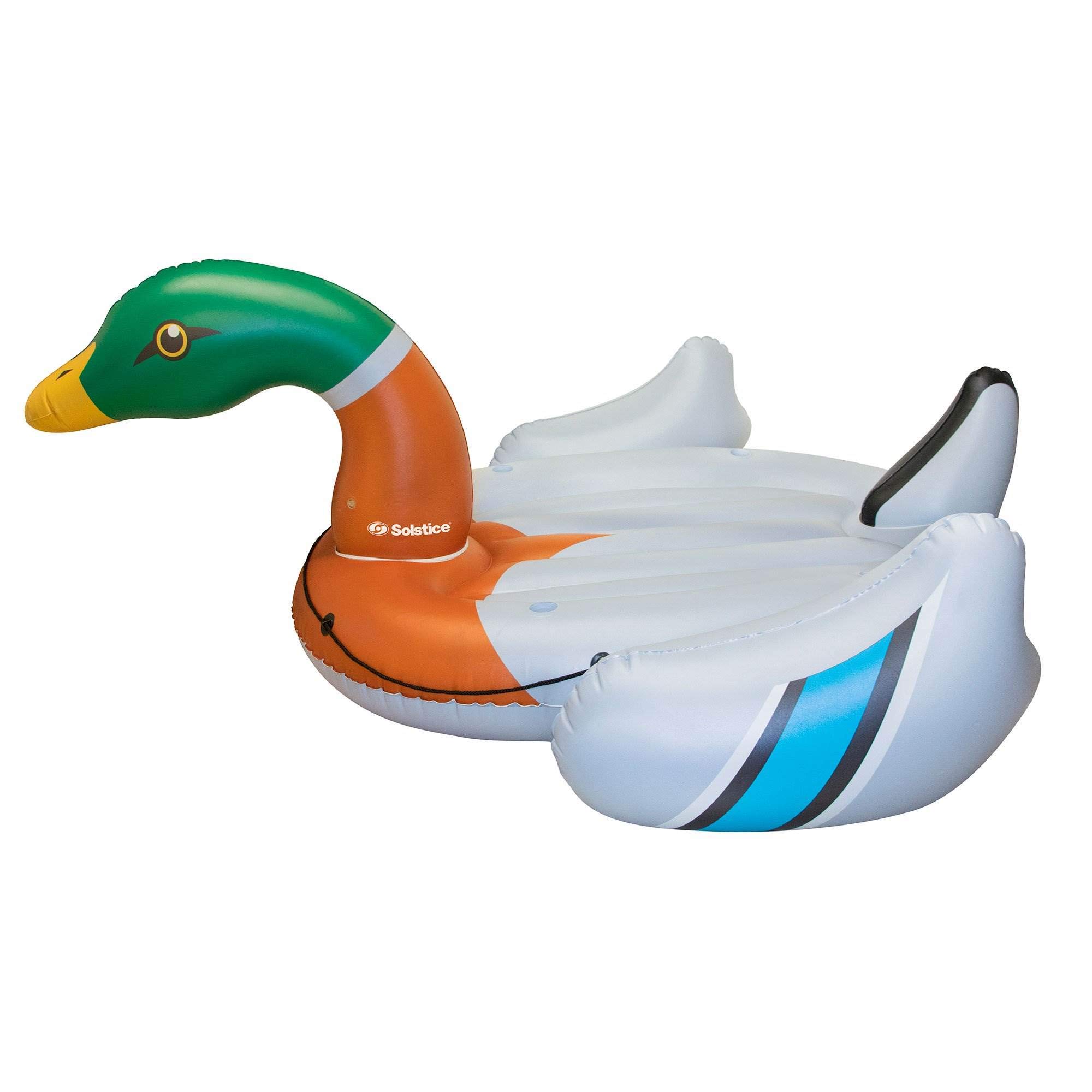 Solstice Giant Inflatable Ride-On Decoy Duck Island Float, Multicolor, One Size