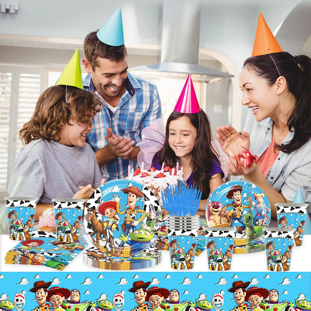 90-teiliges Kinder-Party-Set - Mit Luftballons, Geschirr, Tischdecke & Geschenktüten Für Geburtstag & Feiern