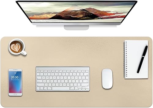 Alfombrilla de mouse de cuero, alfombrilla de escritorio extendida para teclado y mouse, antideslizante, protector de escritorio para escritura,