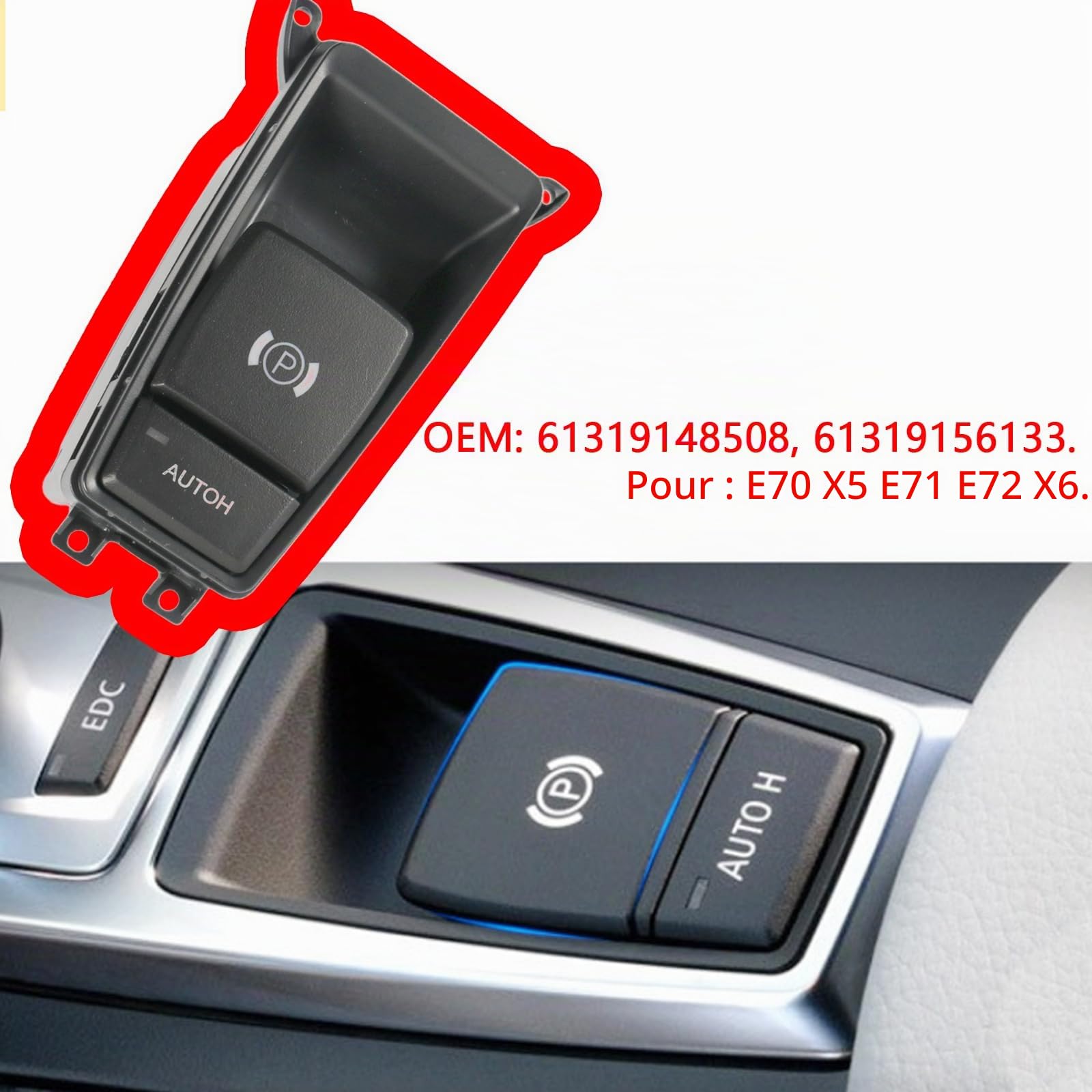 Interrupteur de frein électronique 61319148508, OE-61316975468, OE-61319148508 pour BMW X5 X6 E70 E71 F15 F16 - Bouton EPB, interrupteur de fenêtre électrique, commande de lève-vitres