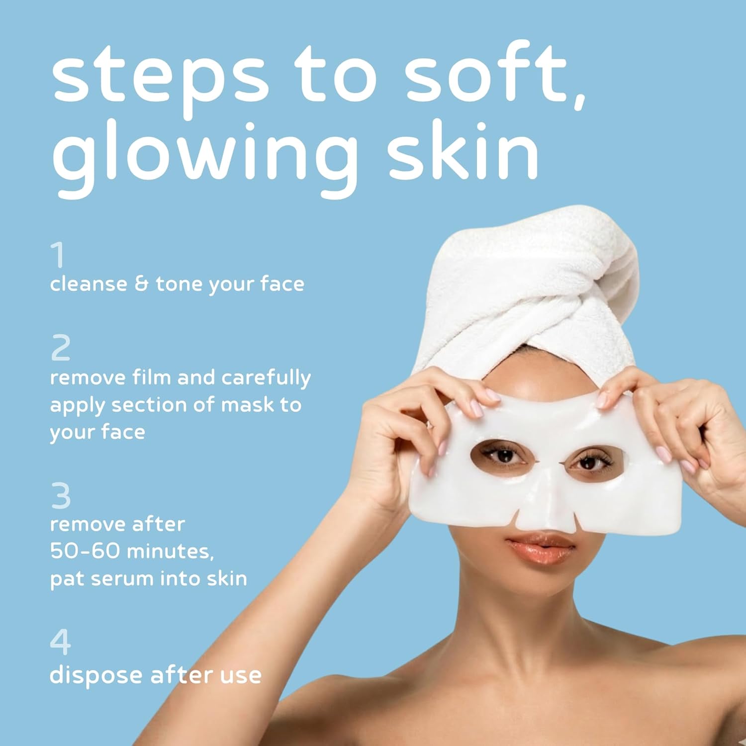 PB & JAY Hydrogel Face Mask – Korean Overnight Face Mask for Deep Hydration, Natural Collagen Production, & Glass-Skin Glow (5 Pack)