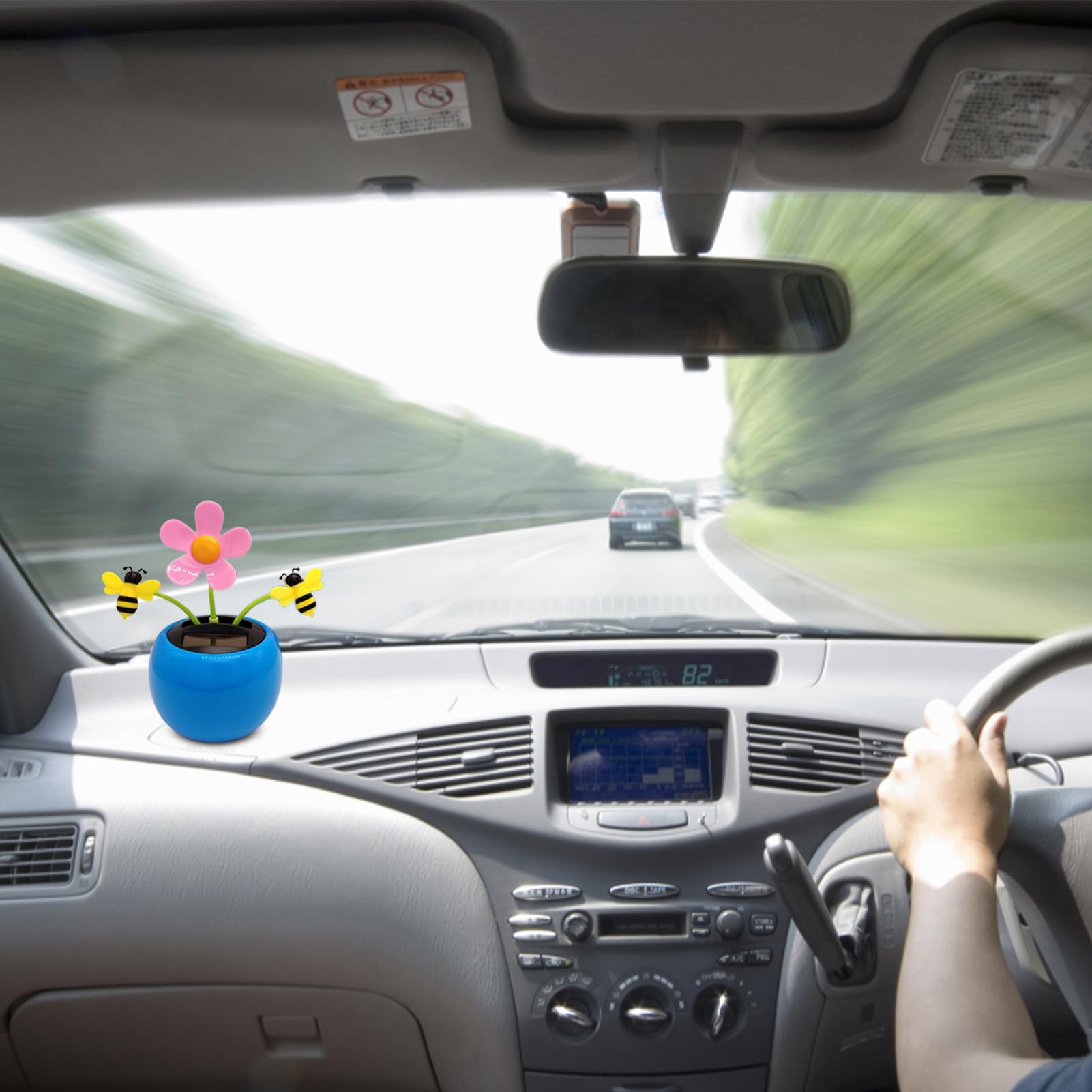 Happy Dancing Solar Flower - Ornamento solare per auto girasole,Car Dashboard Decor Solar Powered, ornamento per auto solare portatile per cruscotto, scrivania, camera da