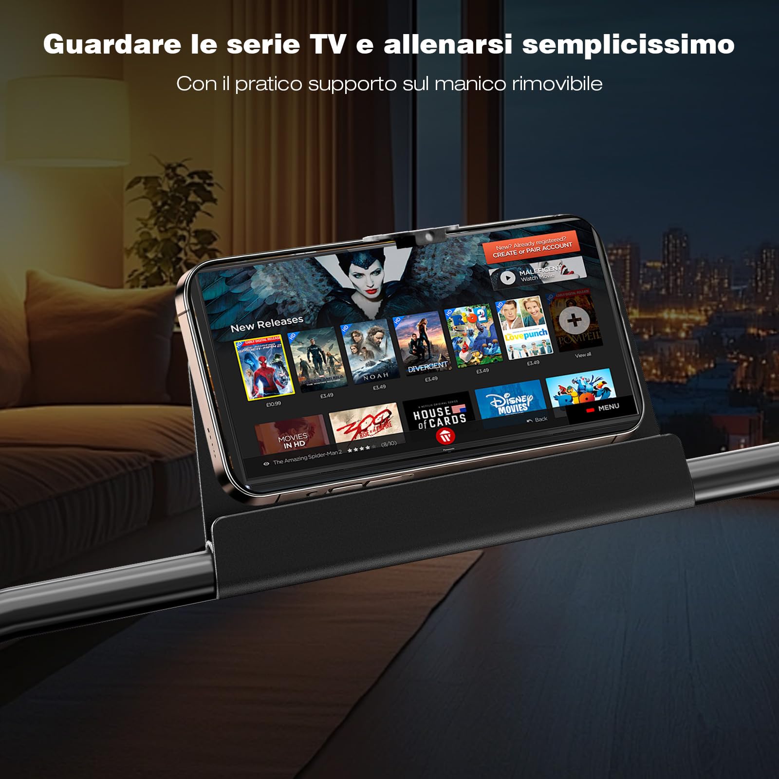 Tapis Roulant, Tapis Roulant Compatto con Manubrio Rimovibile, Walking Pad 3 Livelli Inclinazione, Supporto Tablet, Motore Silenzioso, Telecomando & Display, per Casa e Ufficio