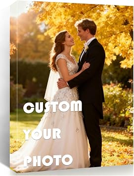 Custom Canvas Prints with Your Photos 16L" x 20W", Custom Canvas Wall Art Personalized Canvas Prints Pictures for Painting, Anniversary Keepsakes Gifts for Wife Husband Wedding Modern, Canvas Wrap