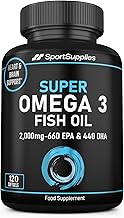 Omega 3 Fish Oil Capsules High Strength - 2,000mg Daily Serving - 33:22 EPA/DHA - 120 Softgel Capsules - SS Sport Supplies