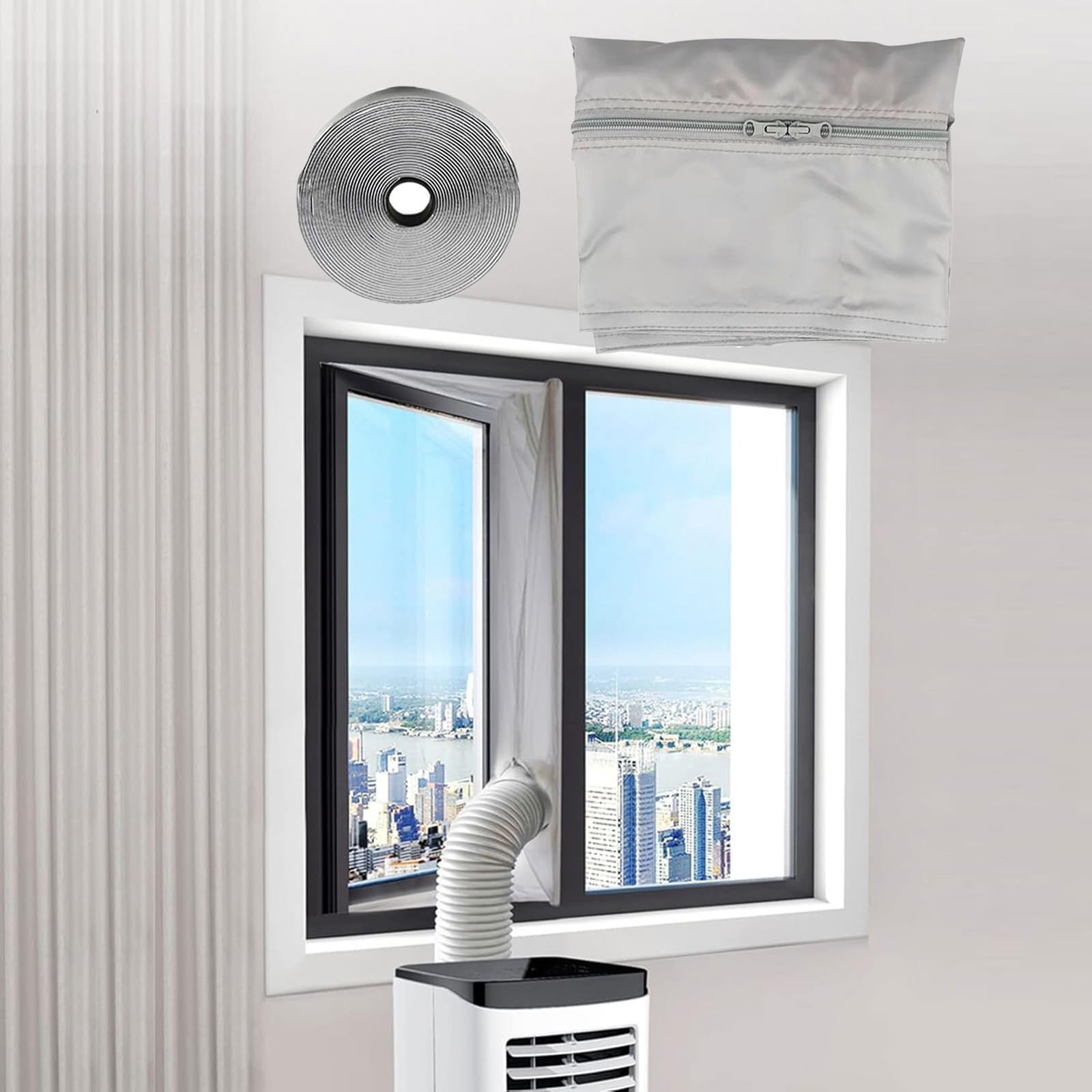 Kit Calfeutrage Climatiseur Plaque Mobile Fenêtre Adapteur Plaque Anti-UV 3M