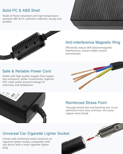 Miniatura 5 de ALITOVE Convertidor de CA a CC de 110 V a 12 V 10 A 120 W Fuente de alimentación Adaptador de encendedor de cigarrillos de coche a enchufe de pared