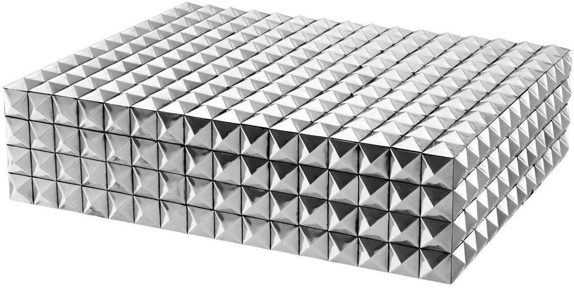 Silver Decorative Jewelry Box (L) | Eichholtz Viviënne | Metal Nickel Rectangular Storage Box | Modern Luxury Home Accessories Decor