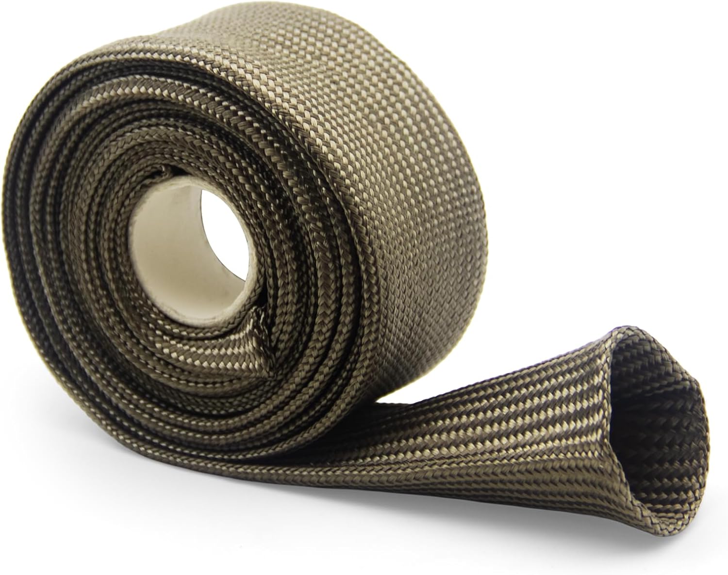 Heat Shield Sleeve 1" ID x 10' Titanium Spark Plug Wire Heat Shield | Titanium fiber, 2000°F heat resistant, Protects spark plug wires, fuel lines, brake cables from radiant heat, Flexible
