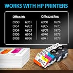 Cartouche d'encre compatible Smart Ink Remplacement pour HP 902 XL 902XL (Pack de 5) à utiliser avec Officejet 6951 6954 6956 6958 6962 6950 Officejet Pro 6968 6974 6975 6978 6960