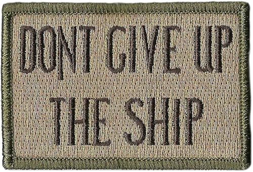 Vista 5 de Parche de bandera de barco Dont Give Up The Ship Negro