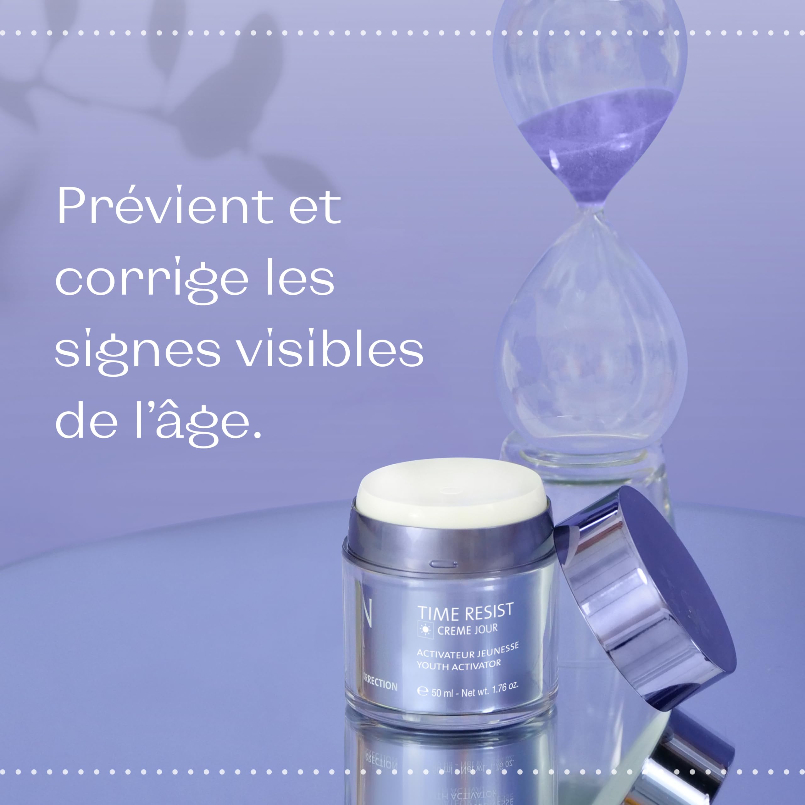 Time Resist Jour Yonka 50ml - Crème de Jour Anti-Âge - Complexe Activateur de Jeunesse et Acide Hyaluronique - Réduit les Rides et Ridules - 96% d'Origine Naturelle