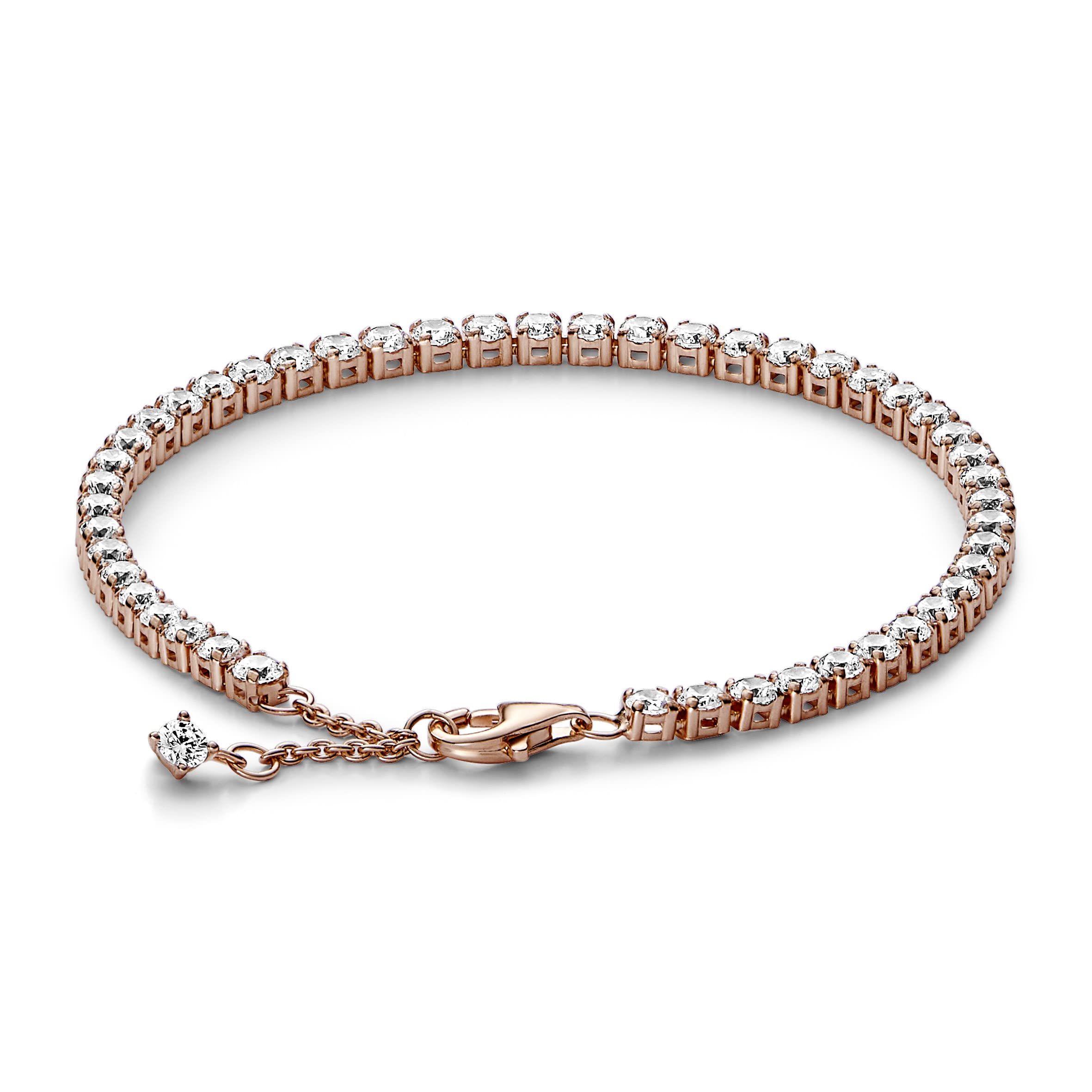 Pandora Timeless Tennisarmband, funkelnd, 14-karätig Roségold-vergoldet, mit klarem Cubic Zirkonia