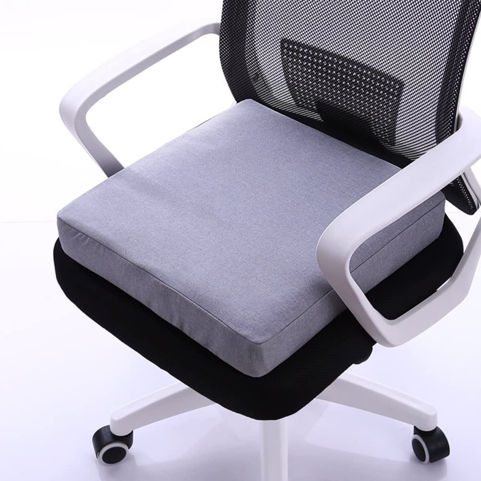 Cojín ergonómico de espuma viscoelástica para silla de oficina, coche y silla de ruedas, 38 x 38 x 8 cm, absorbe los golpes, ideal para sentarse durante mucho tiempo en casa y oficina