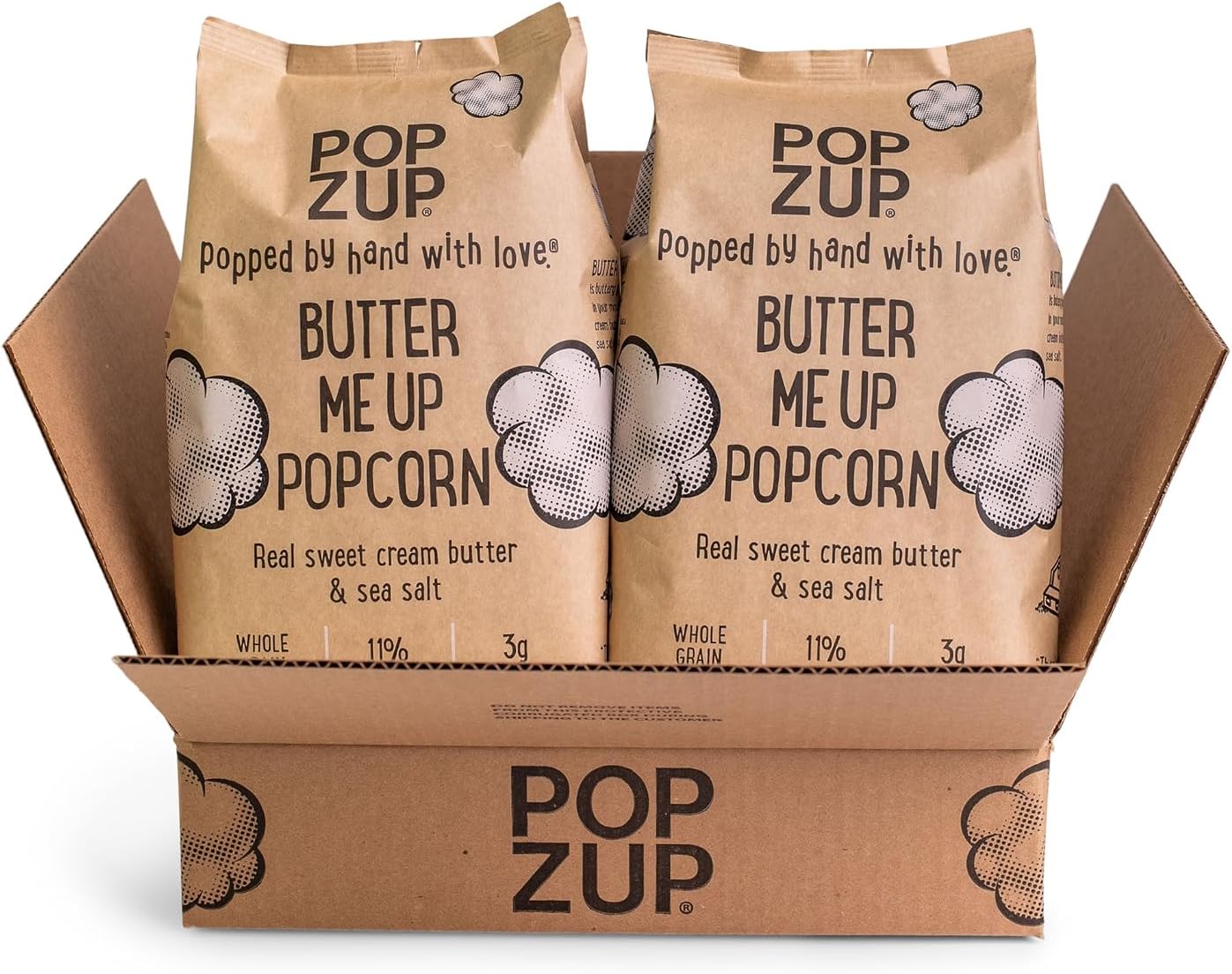 Popzup Popcorn Popped & Seasoned by Hand with Pure and