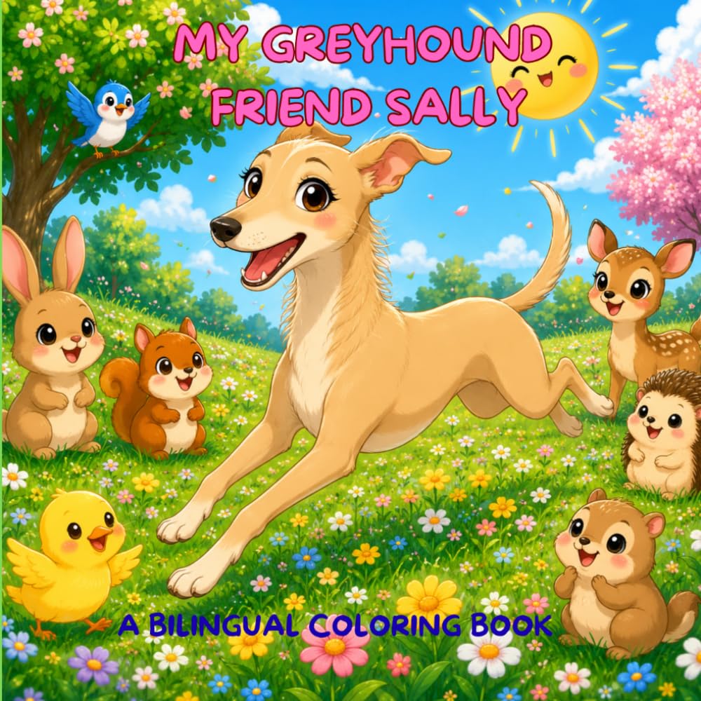 Sally, My Greyhound best friend: A Bilingual Coloring Adventure