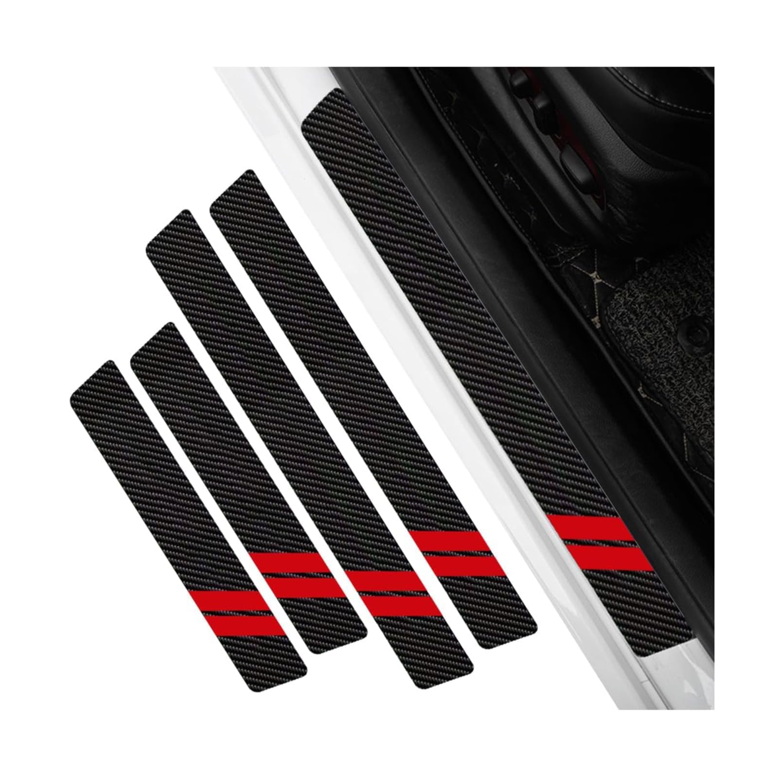 RMWFRFGFU Car Door Sill Protector, for Mazda CX-5 CX5 2015-2023 Door Sill Guards Carbon Fiber Scuff Plate Covers Anti-Scratch Car Door Edge Protection