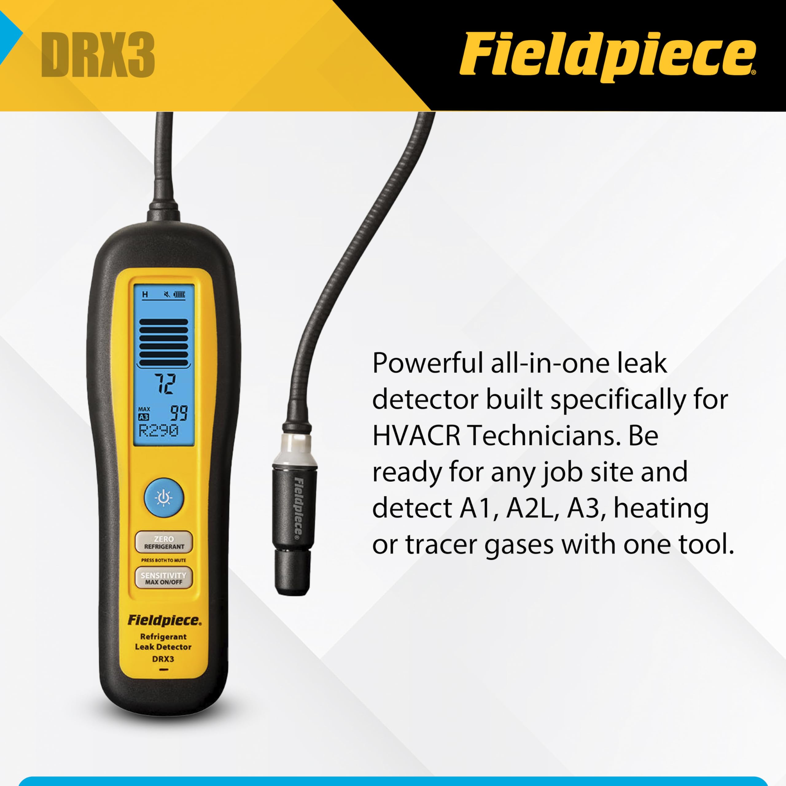 Amazon | フィールドピース - DRX3 – 冷媒&可燃性ガス漏れ検知器 - A3 