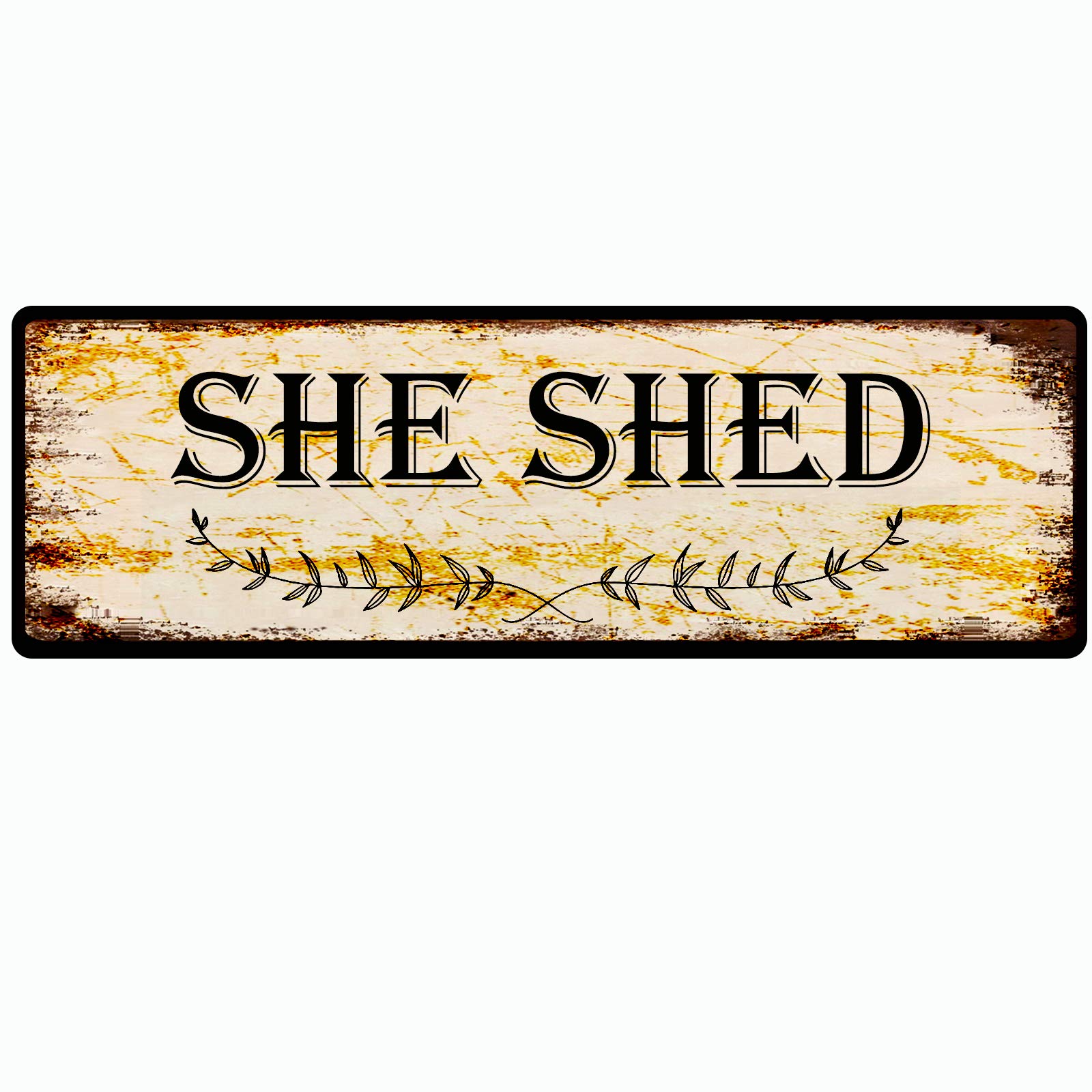 She Shed Retro Tin Signs Aluminum Metal Sign for Kitchen Home Garden Wall Bar Cafe Decor 4x16 Inch