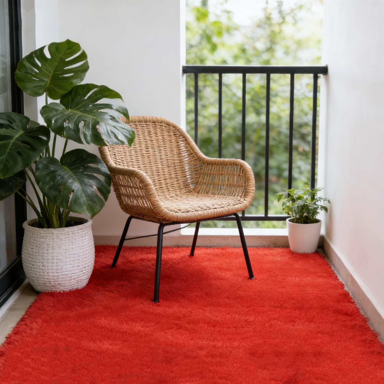 Tapis salon shaggy poil long idéal pour la chambre d'enfant moderne