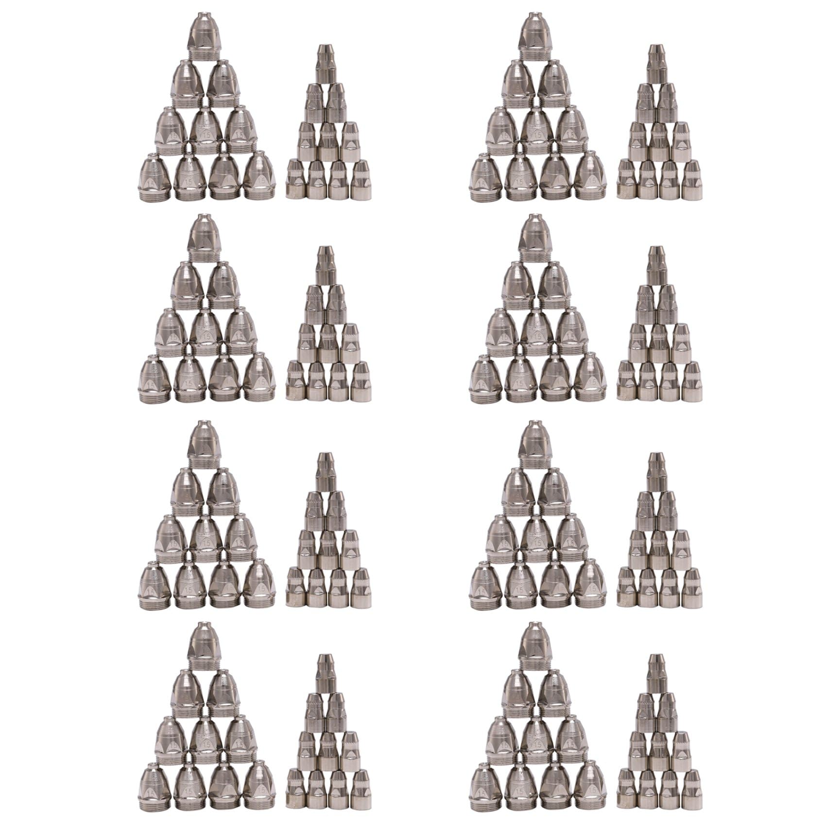Jnchdghwa Silver 160Pcs P80 Plasma Cutting Torch Consumable Cutting Cnc 80A P80 Plasma Torch Tip Electrode Nozzle