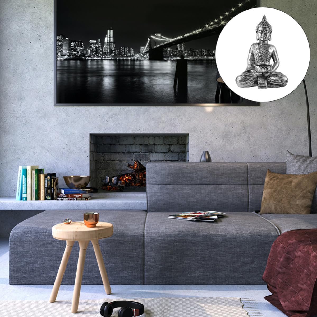 Toyvian Candelabro Práctico y Reutilizable Figura de Buda en Color Plata de Resina para Decoración Rústica en Casa de Té o Ambiente
