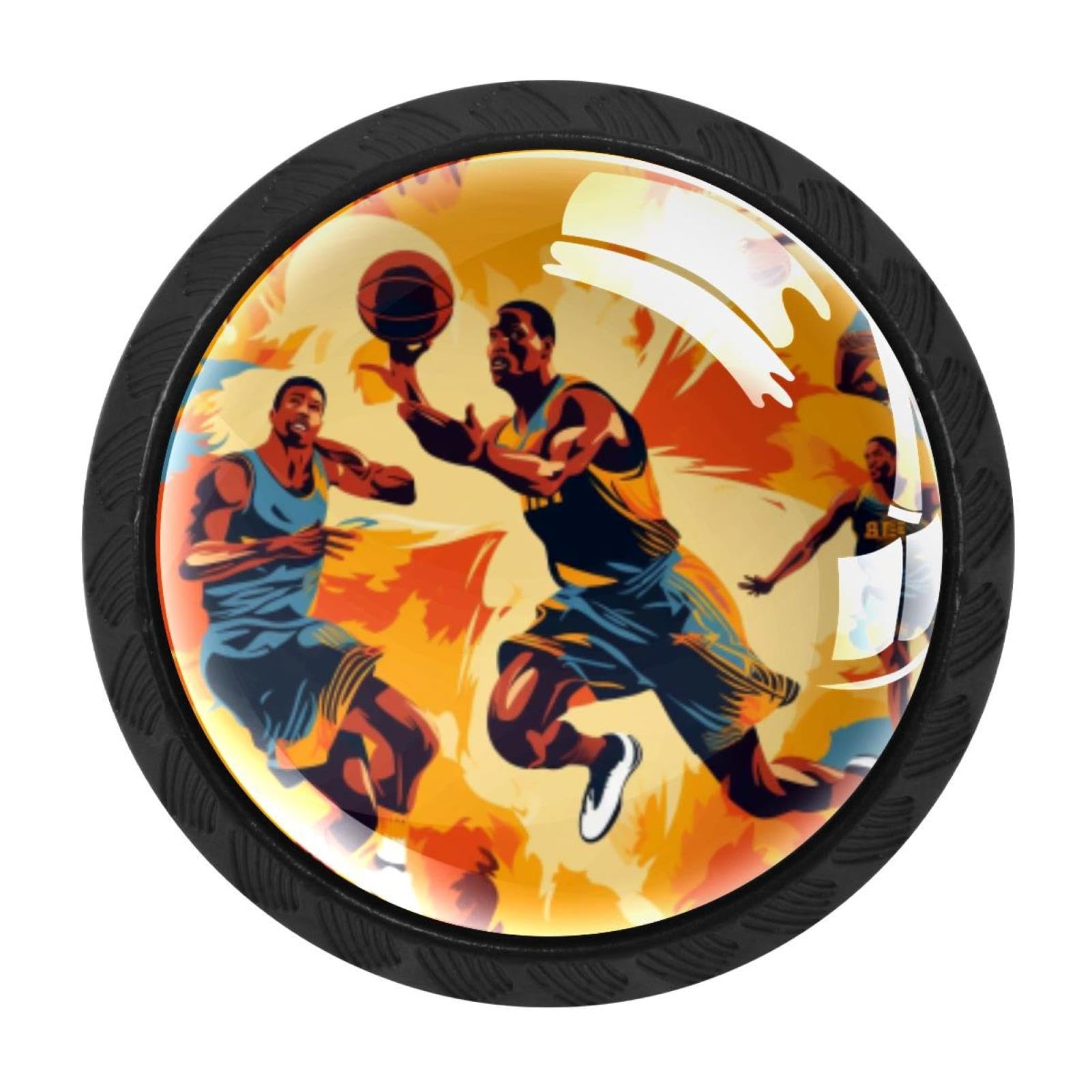 Chenzzzz Multicolored 04 Basketball Drawer Knobs Pull Handle Crystal Glass Circle Shape Cabinet Drawer Pulls Cupboard Knobs With Screws For Kitchen Cupboard Dresser Wardrobe Etc