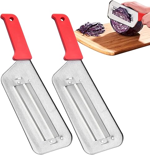 Paquete de 2 trituradoras de repollo para cortar chucrut, dos cuchillas afiladas de acero inoxidable para chucrut ensalada de col mandolina y