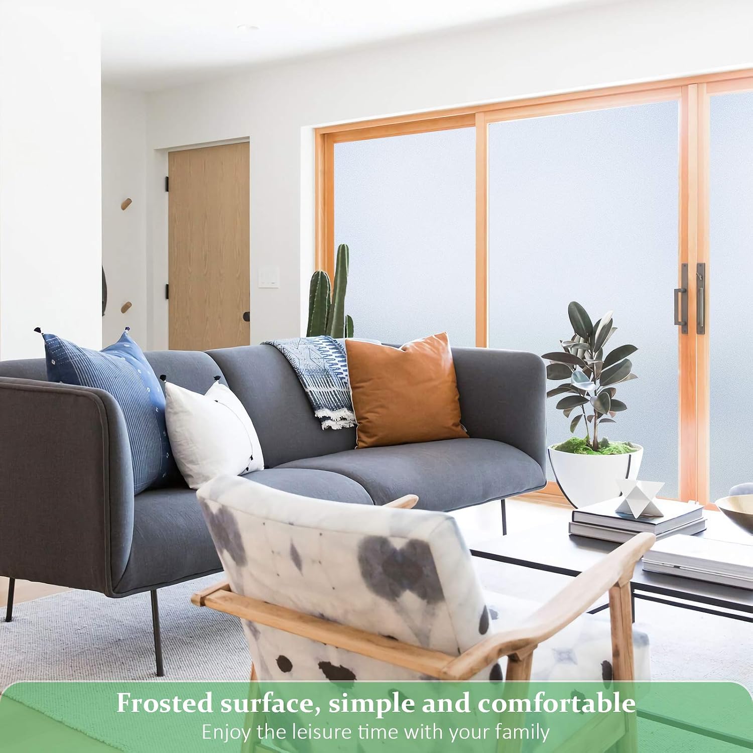 Lifetree Frosted Window Film Privacy Opaque Glass Film for Glass Windows Non-Adhesive Static Cling Frosting Film for Home and Office 60x200 cm - Image 5