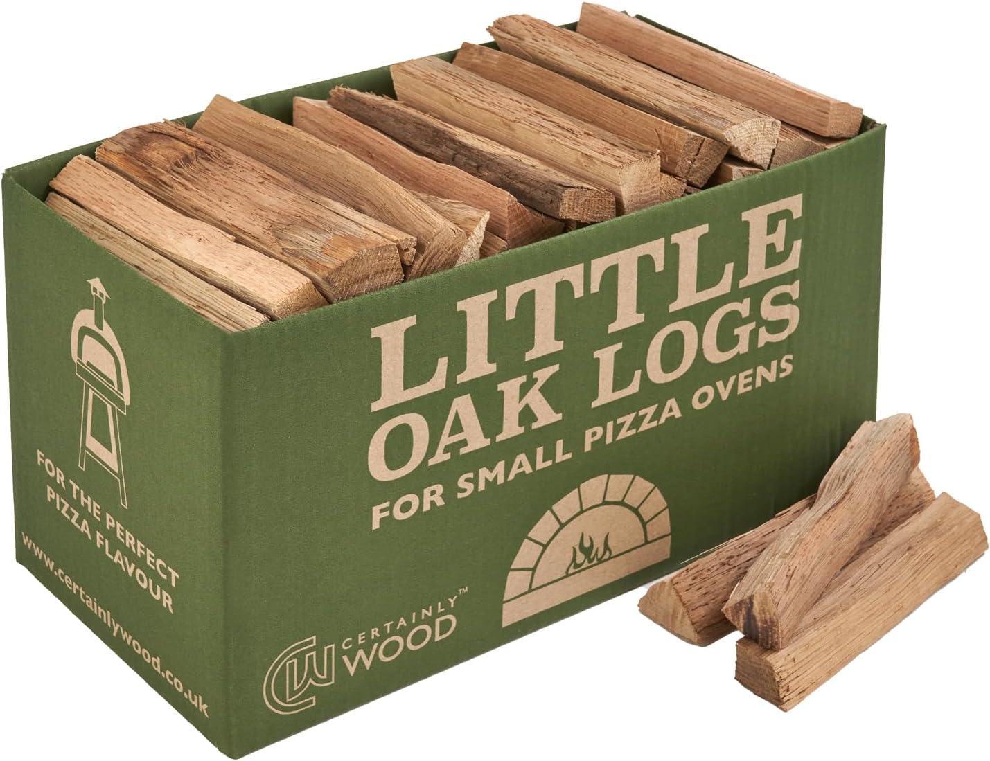 Certainly Wood Oak Pizza Sticks – Kiln Dried Kindling Wood for Small & Mini Pizza Oven – Quick to Light Hardwood Stick – Long Burn & High Temperature – Ready to Burn Accredited – Sustainably Sourced