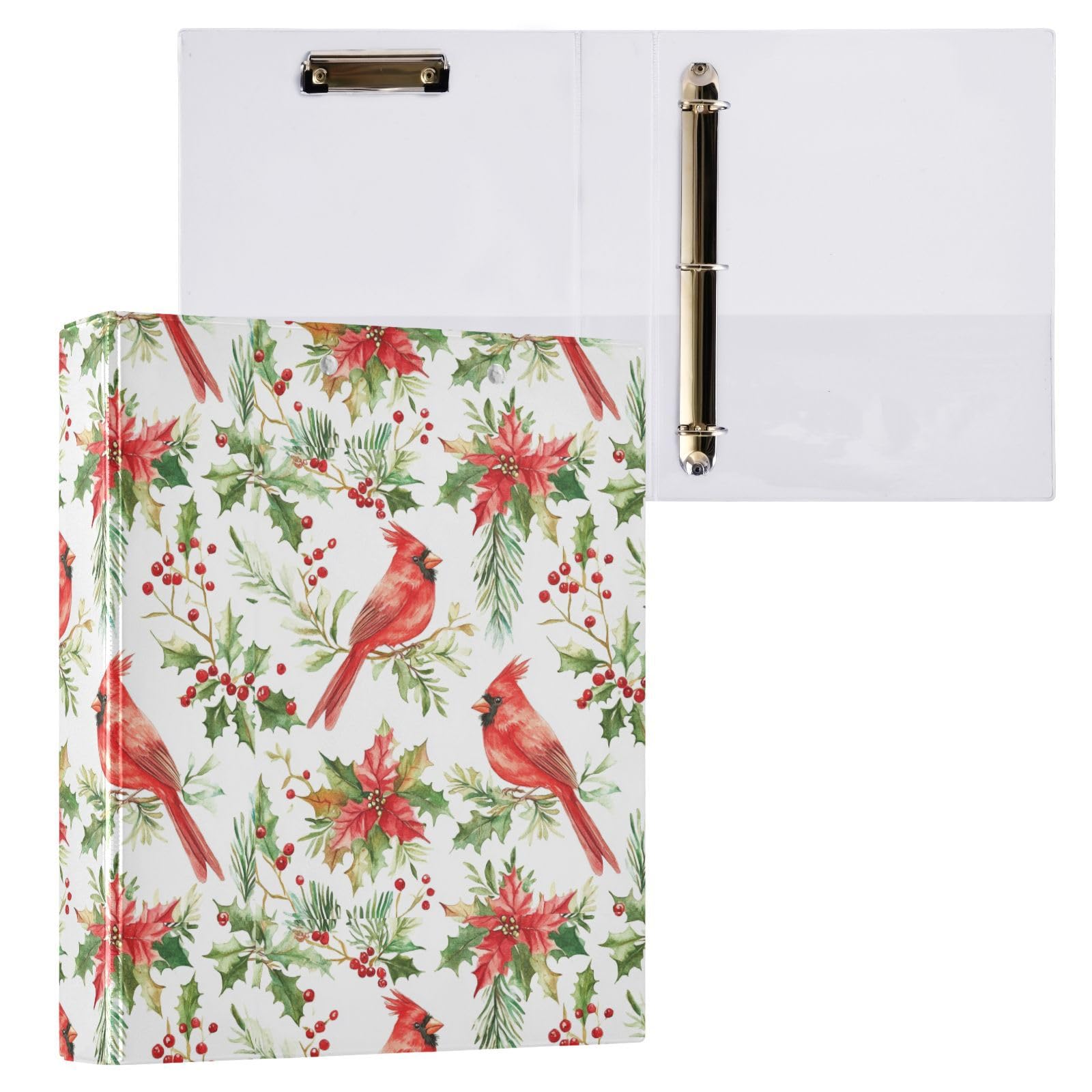 Raccoglitore a 3 anelli con 3 anelli decorativi, 3,8 cm, con portablocco e 3 tasche trasparenti, contiene 200 fogli di carta formato A4, impermeabile, per scuola, casa, ufficio