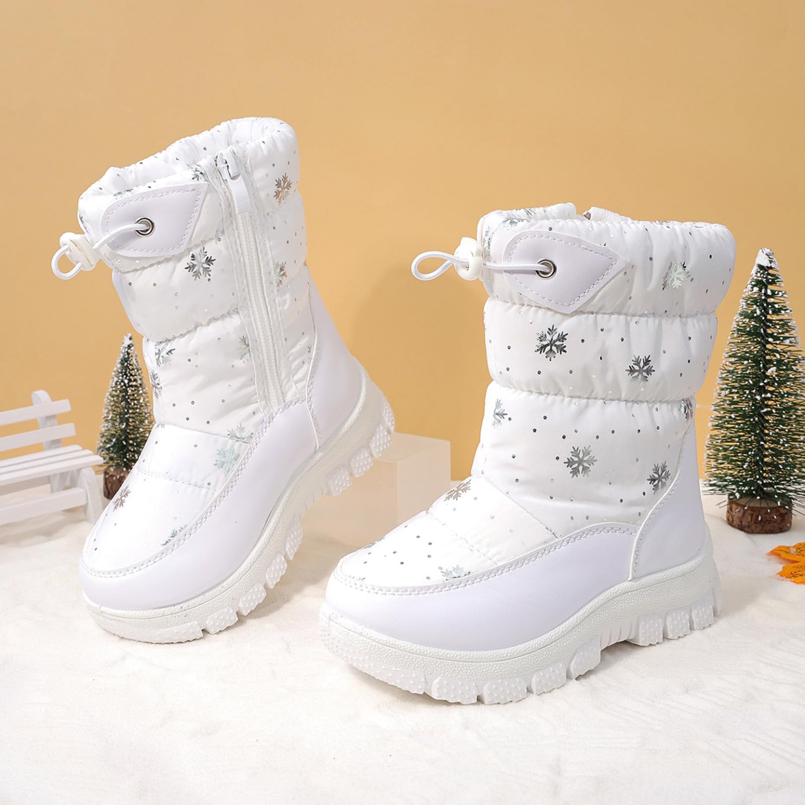 Générique Bambini Stivali per Ragazze Stivali invernali per Bambini, caldi e spessi, comodi e caldi, scarpe invernali da equitazione alla moda occidentale