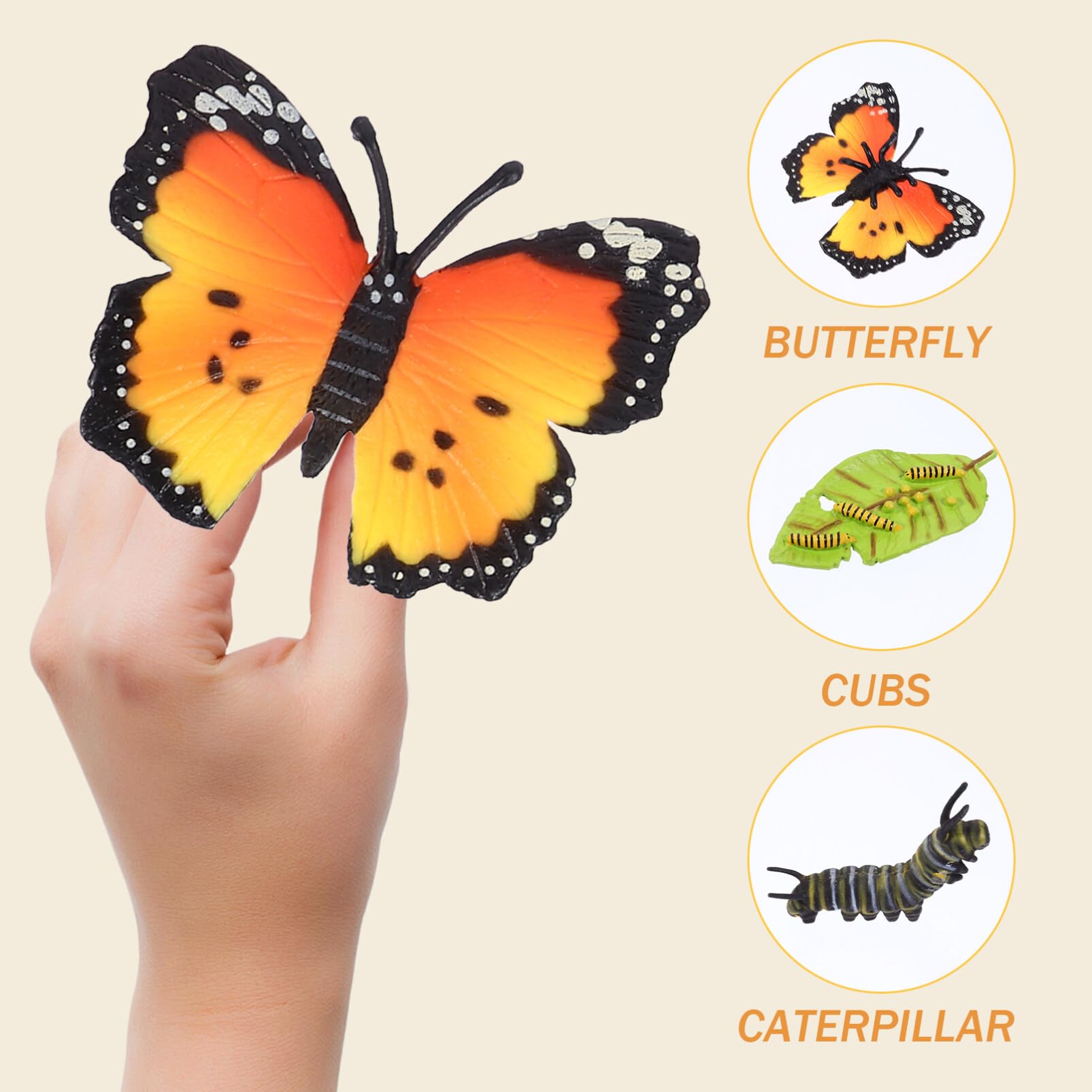 Set De Figuras De Insectos De Plástico Realistas – Orugas Y Mariposas, Juguetes Educativos Para Niños, Ideales Para Aprender La Naturaleza