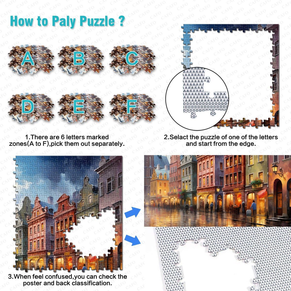 Puzzle per adulti psichedelia nella città vecchia di Cracovia Puzzle per adulti e bambini 2000 pezzi 70 x 100 cm puzzle di carte grigie per divertimento in famiglia e notte di gioco