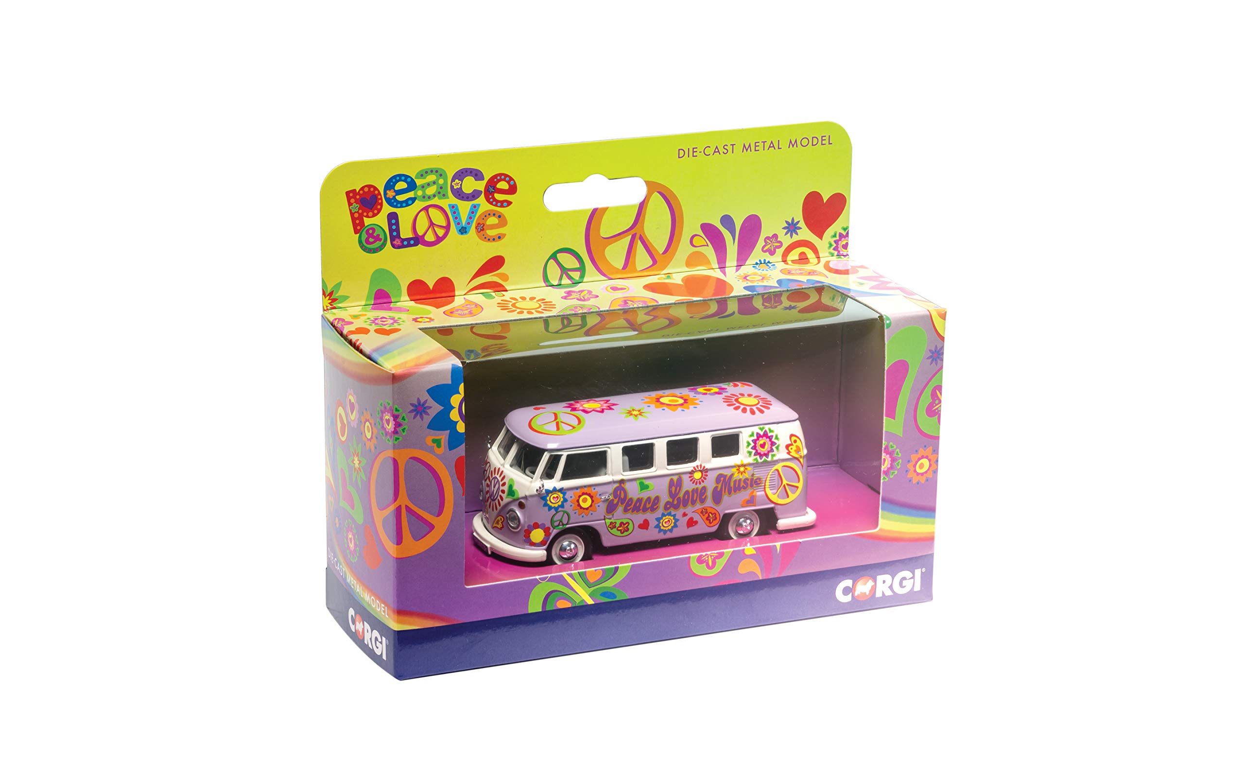 Corgi CC02730 Volkswagen Campervan - Peace Love and Music Classic, Multicolor