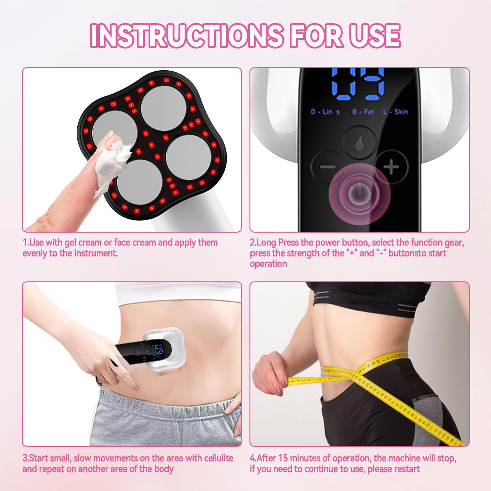 Máquina de esculpir el cuerpo, masajeador corporal mejorado, máquina inalámbrica de celulitis, luz roja para vientre, cintura, brazo, pierna y masaje, regalo para hombres y mujeres