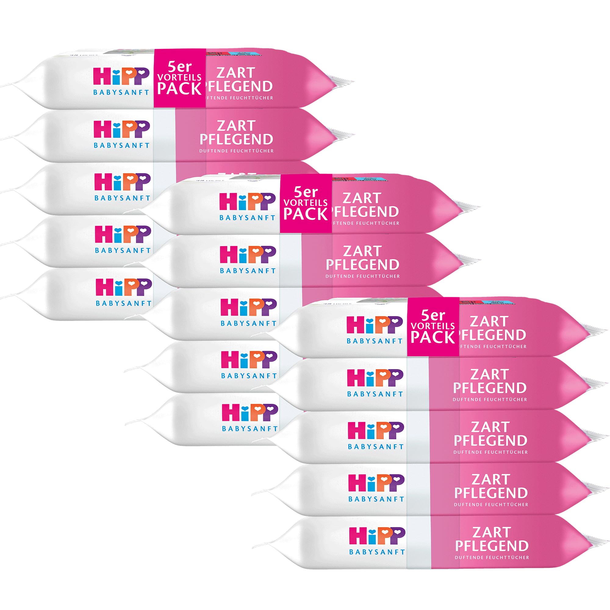 HiPP Babysanft Baby Feuchttücher Zart Pflegend, 720 Stück (3 x 240), mit Bio-Mandelextrakt, besonders hautverträglich, für sanfte Reinigung der empfindlichen Babyhaut