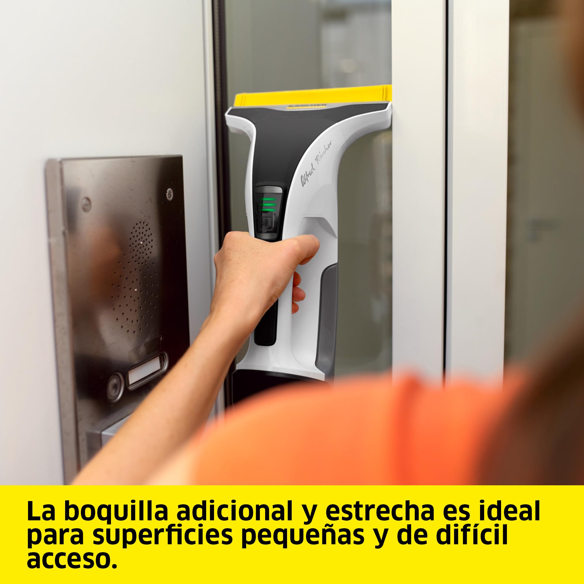 KÄRCHER limpiadora de cristales con batería WV 8 Signature Line, autonomía: 55 min, depósito: 150 ml, 2 boquillas, botella pulverizadora con 2 paños, rascador de suciedad, limpiador de ventanas