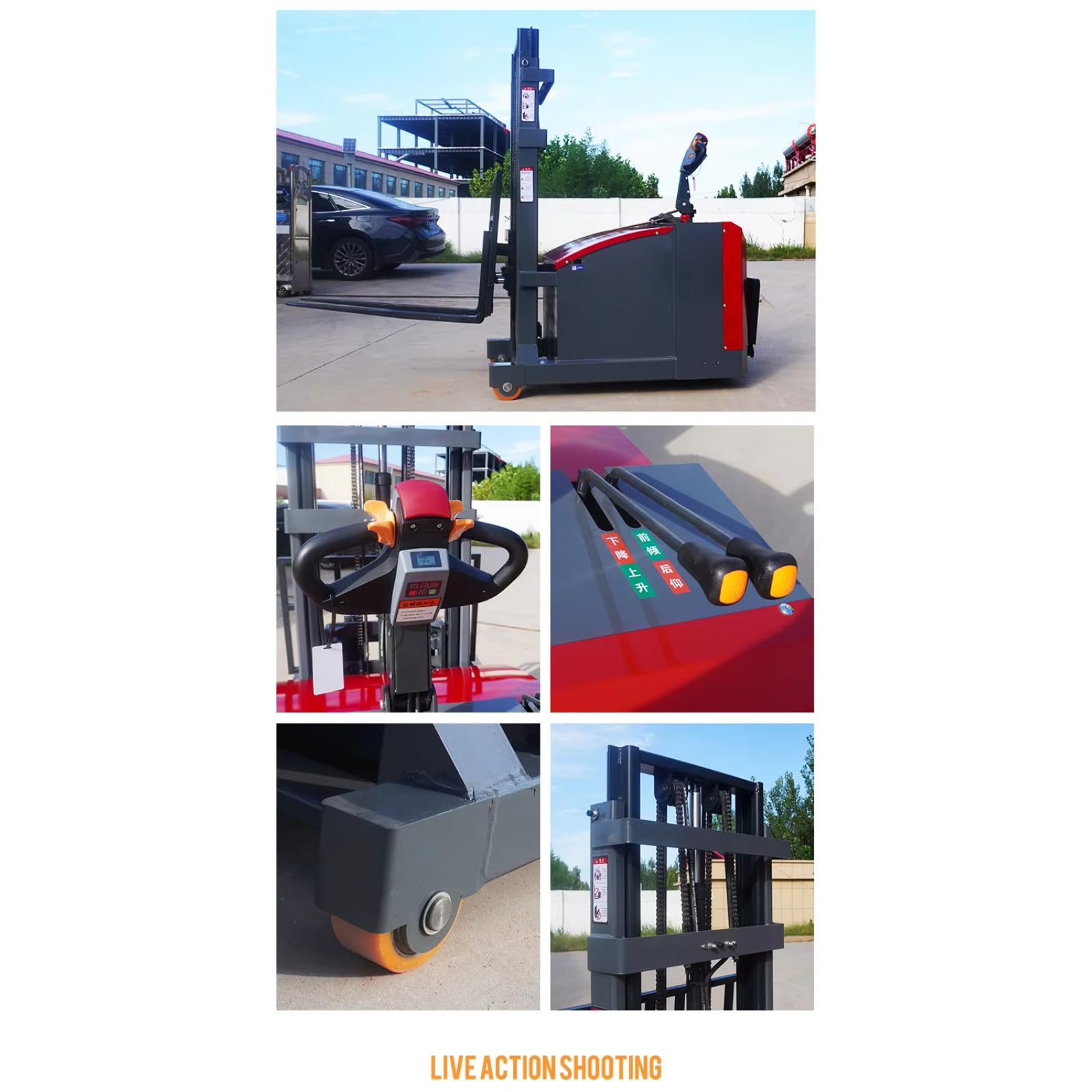 Elektryczny wózek paletowy, 1000 kg, 1500 kg, 3000 mm, wysokość podnoszenia, wąskie przejście, ręczny układacz do centrum logistycznego, obsługi ładunków i transportu palet
